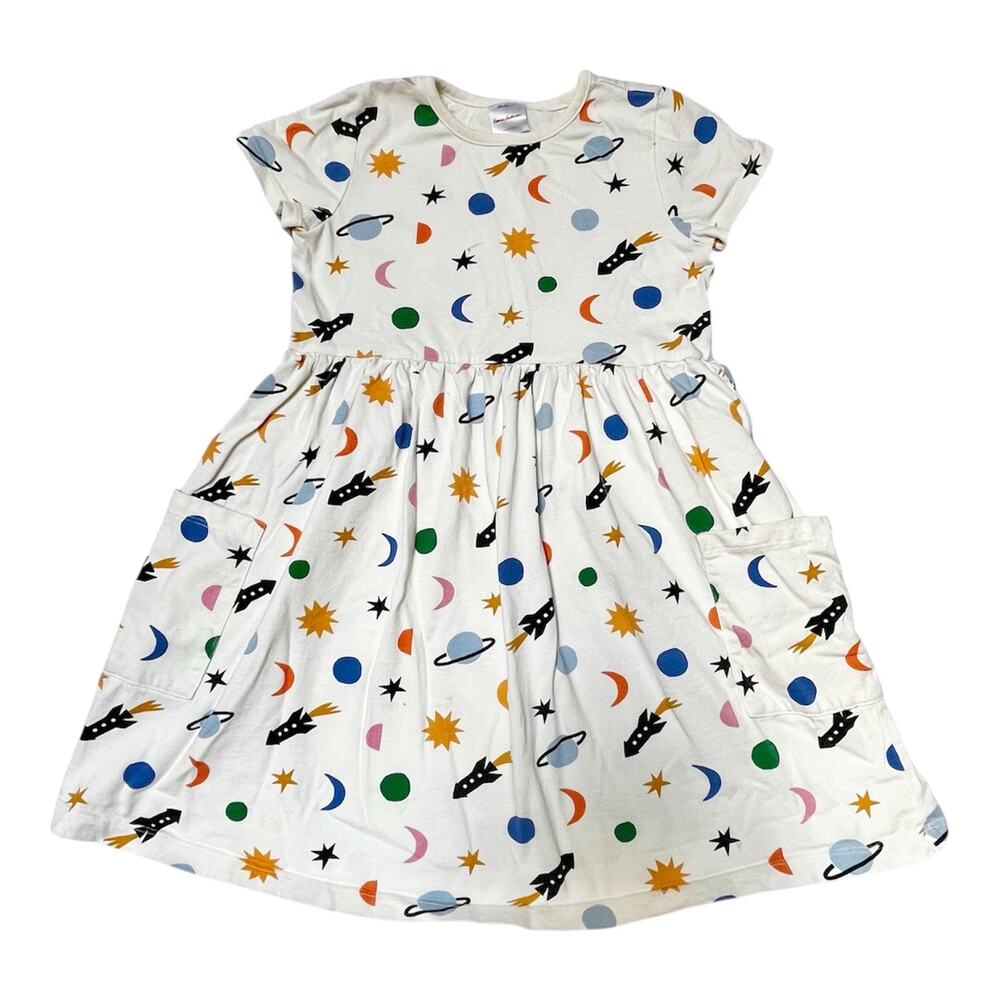 Hanna Andersson Outer Space Print Pocket Dress Size 8